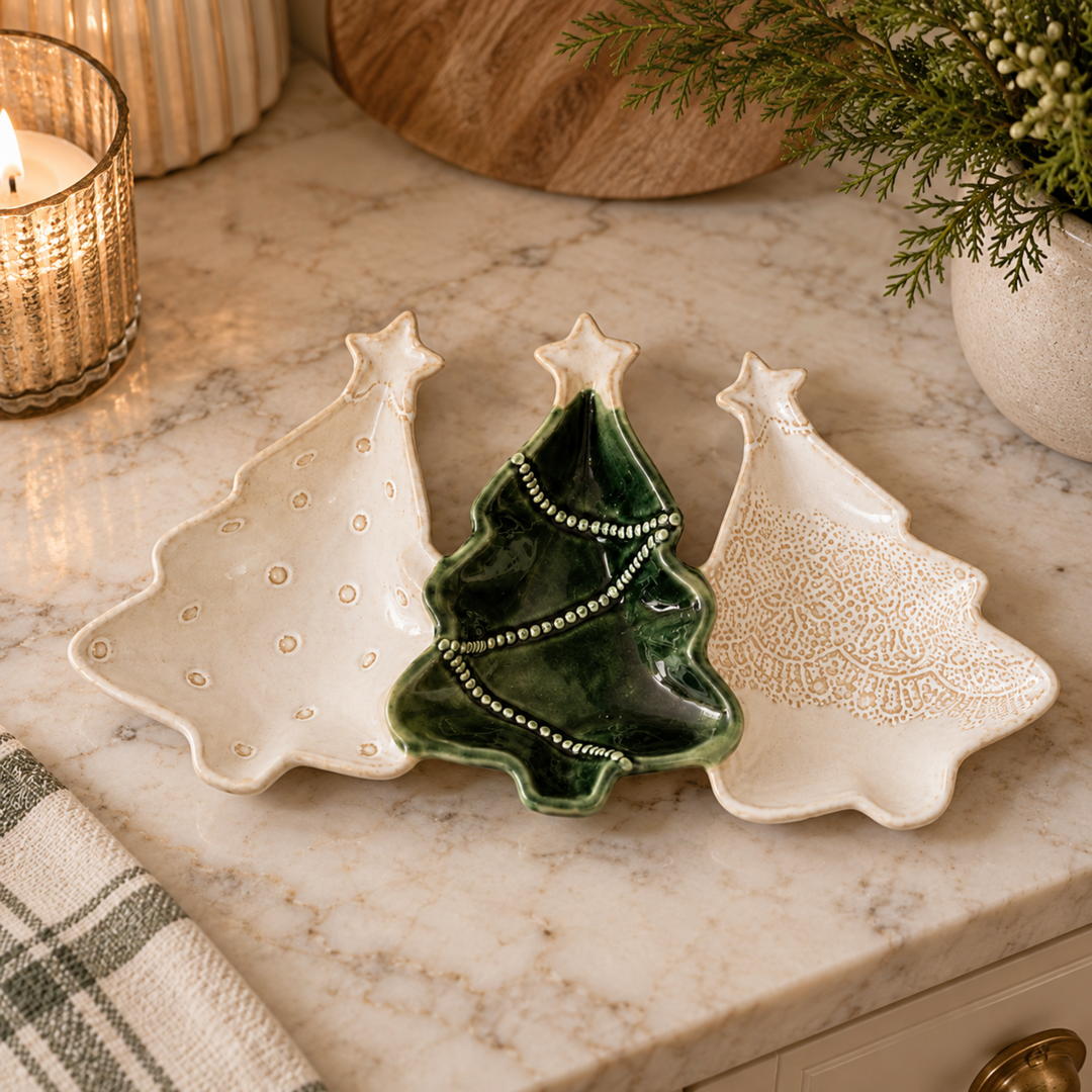 Christmas Tree Triple Tidbit Dish