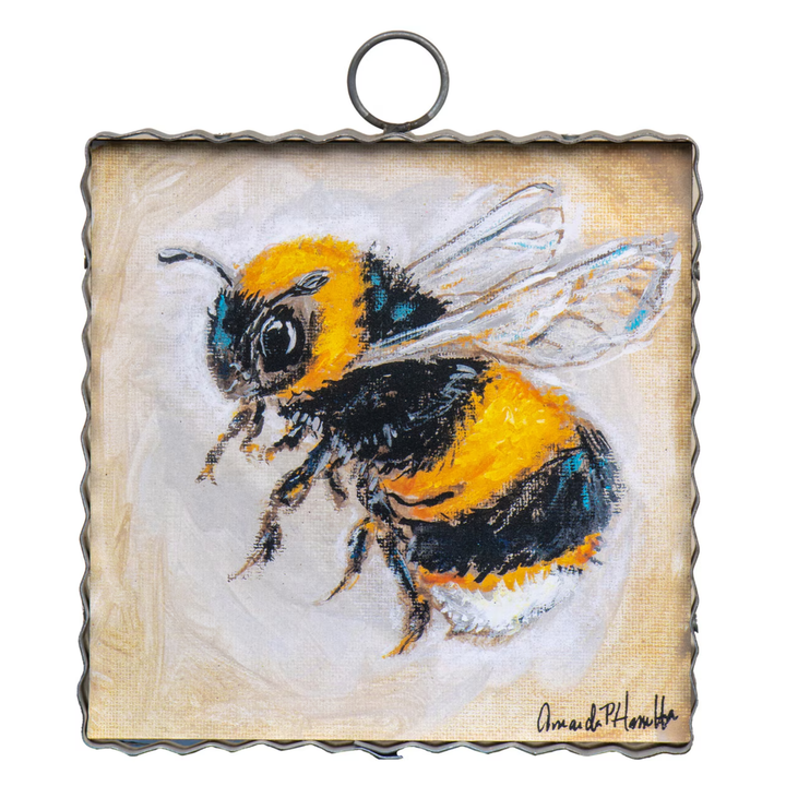 Classic Bee Scalloped Mini Print on white background
