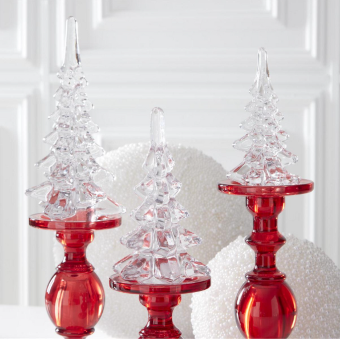 Clear Glass Evergreen Tree Figurine