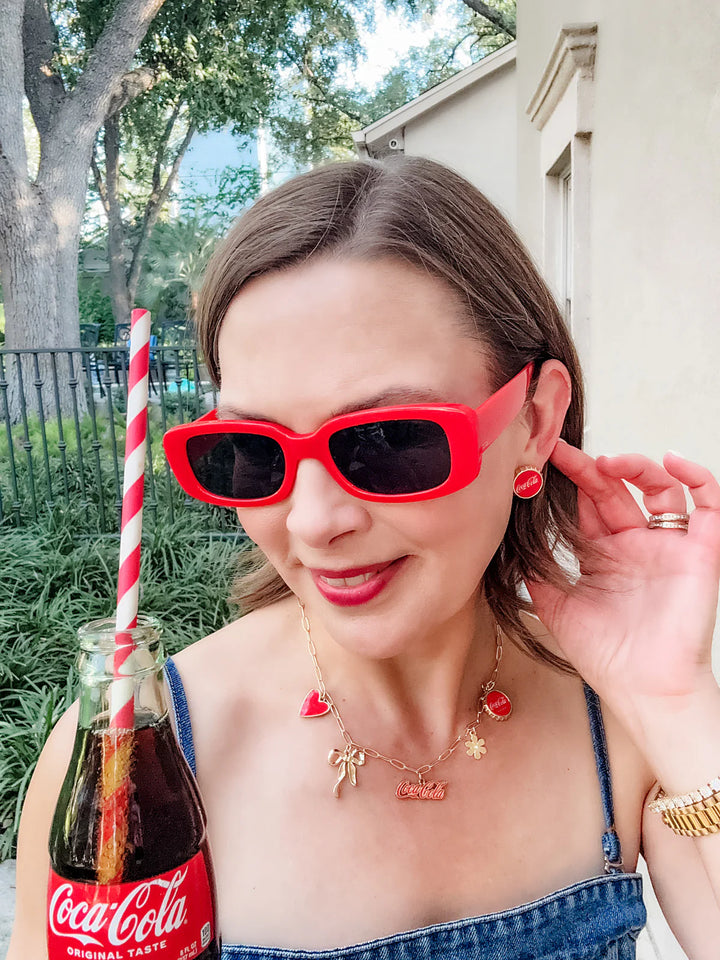 Coca Cola Bottle Cap Stud Earrings