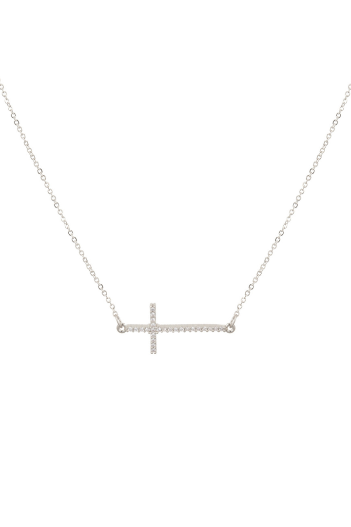 Sideways Cross Necklace