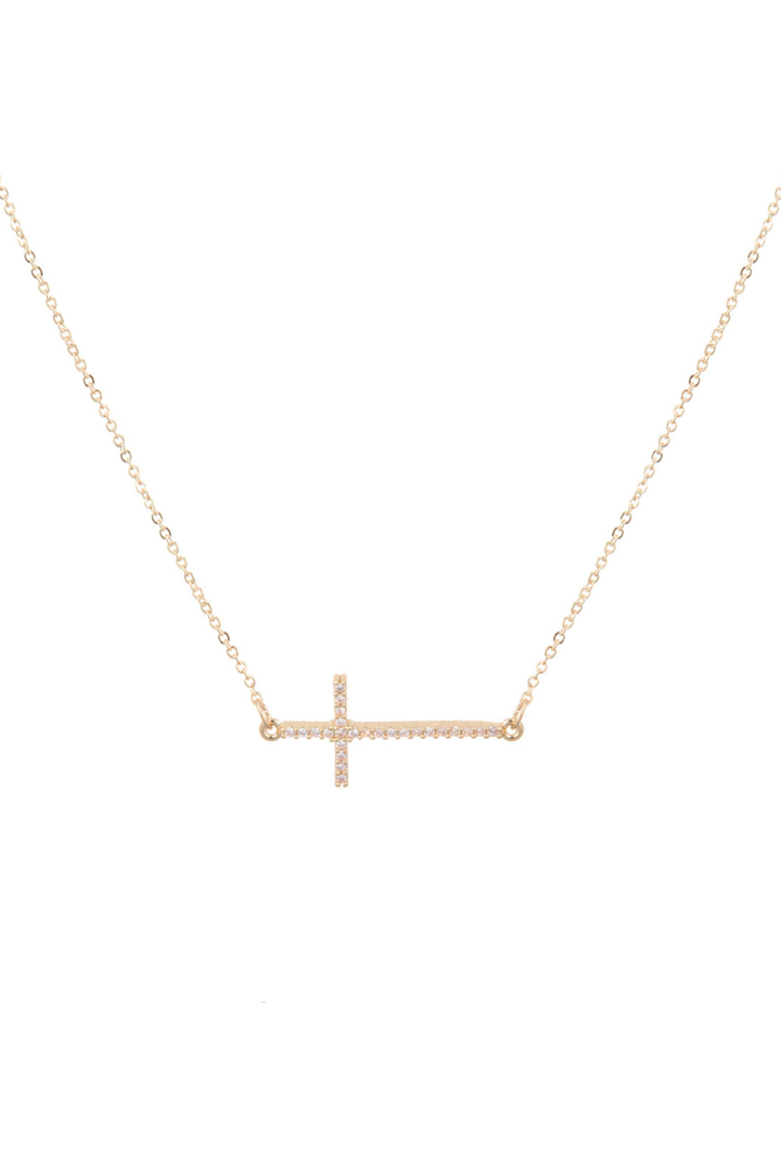 Sideways Cross Necklace
