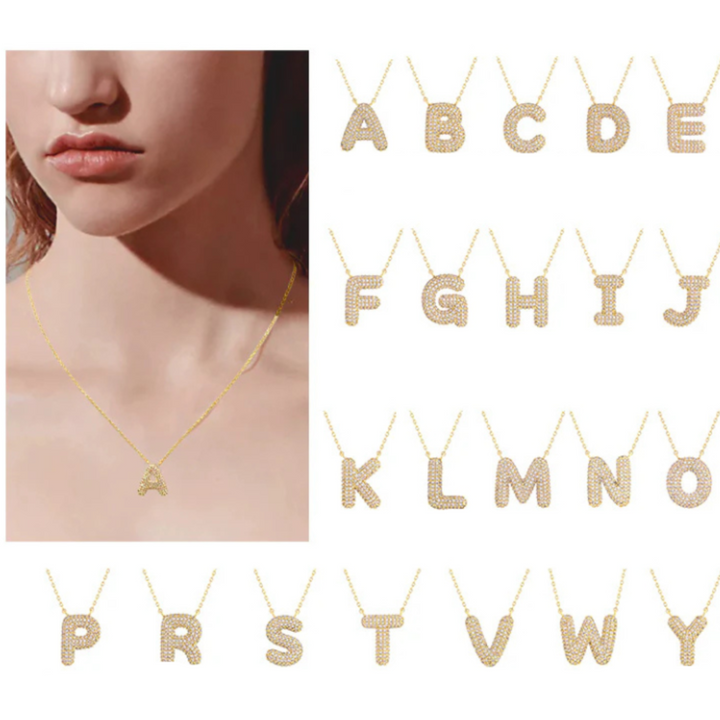 Textured Initial Necklace