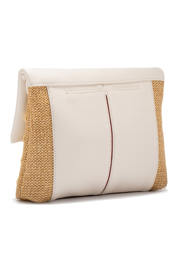 Hammitt Vip Med - Calla Lily White Raffia/Brushed Gold