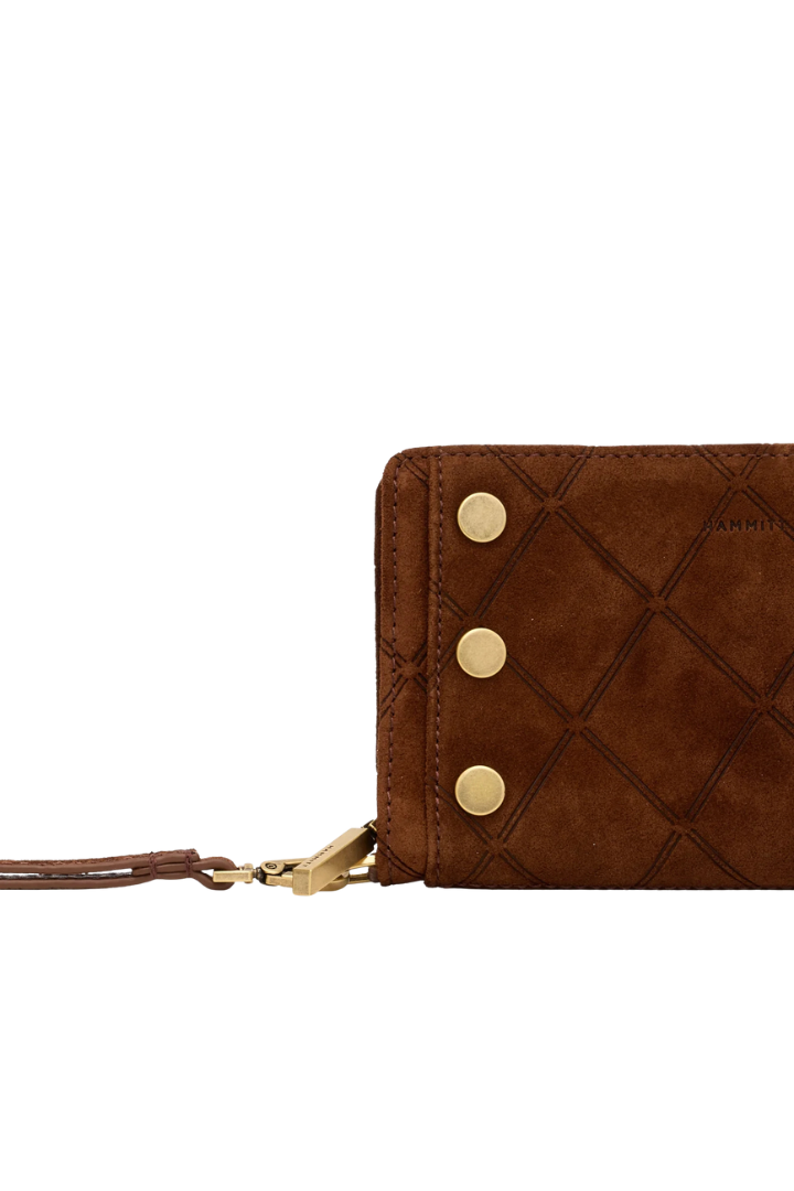 Hammitt Bryant Wallet - Chocolate Diamond Suede/Antique Gold