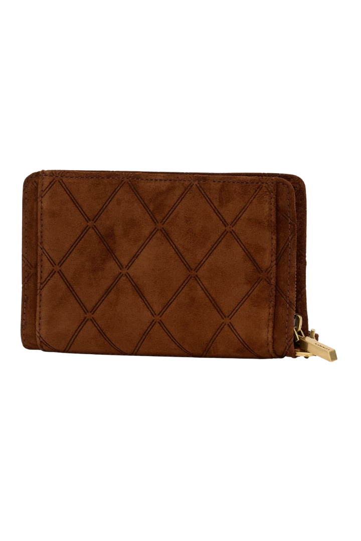 Hammitt Bryant Wallet - Chocolate Diamond Suede/Antique Gold