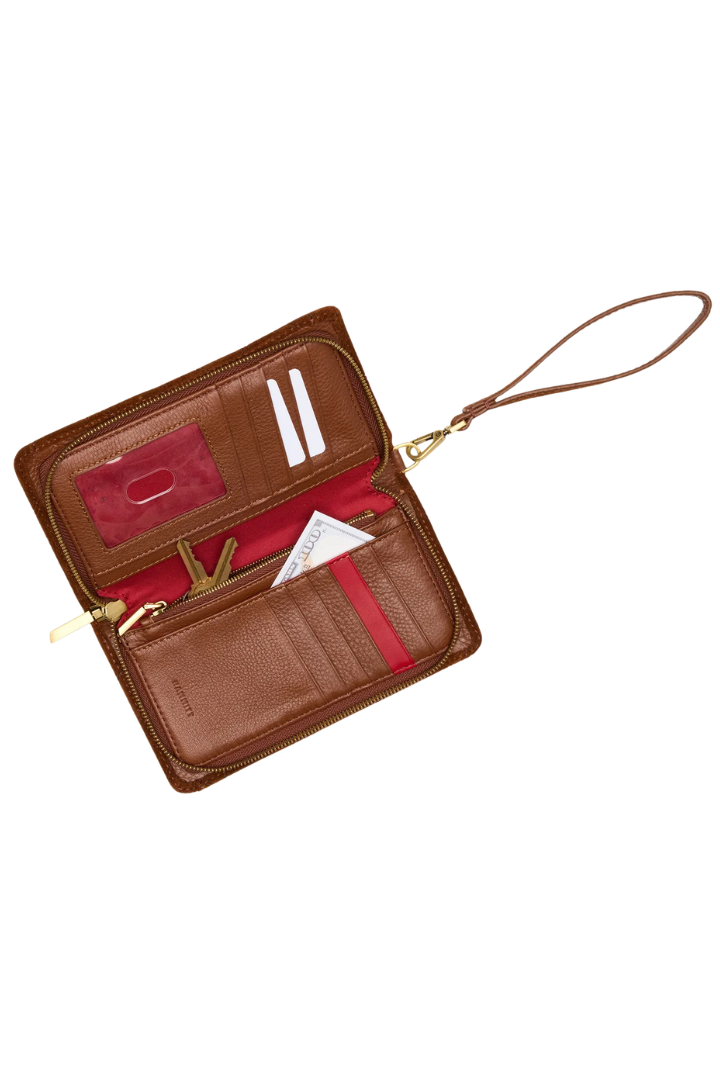 Hammitt Bryant Wallet - Chocolate Diamond Suede/Antique Gold