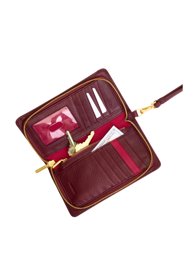 Hammitt Bryant Wallet - Cherrywood Pebble/Brushed Gold