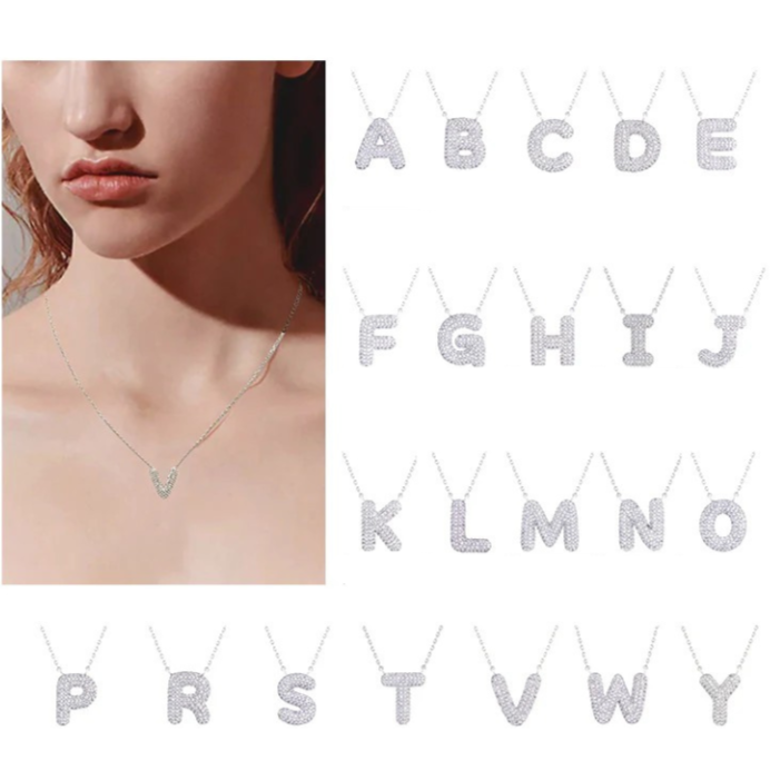 Textured Initial Necklace