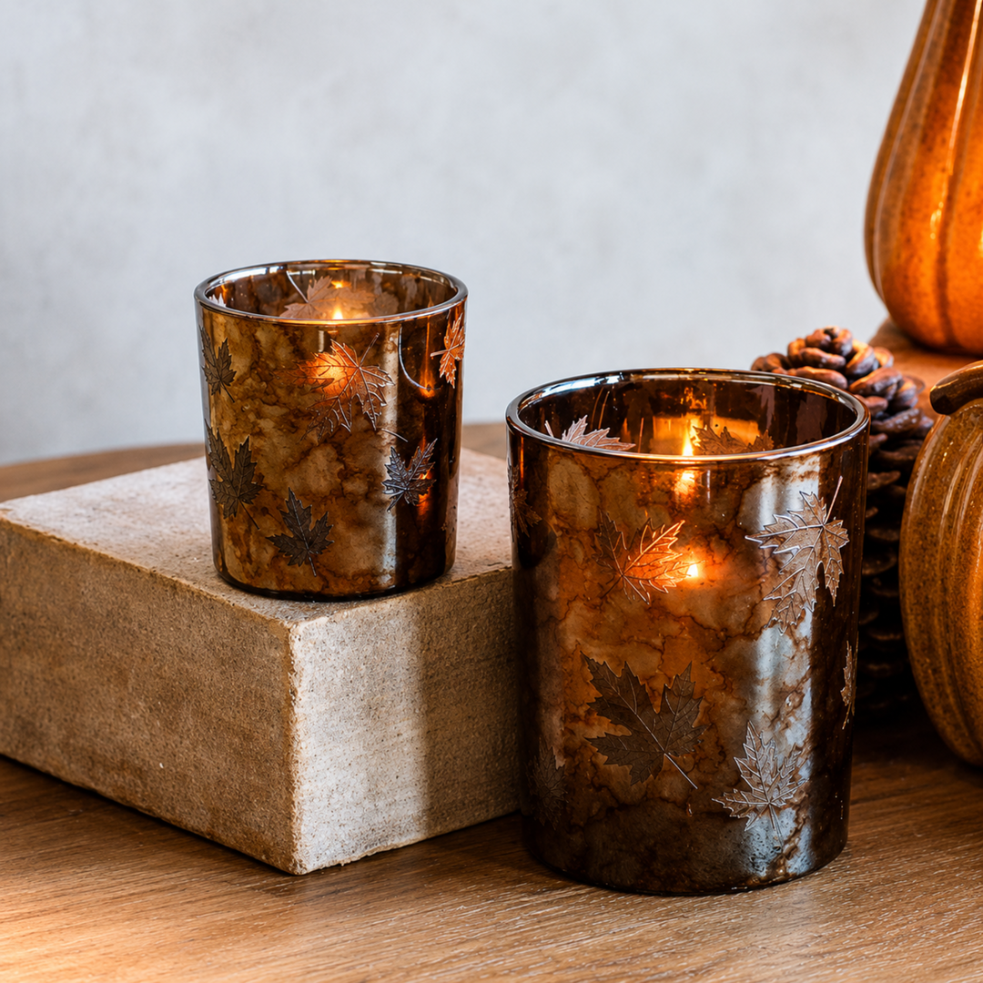 Cozy Leaf Candle Holder