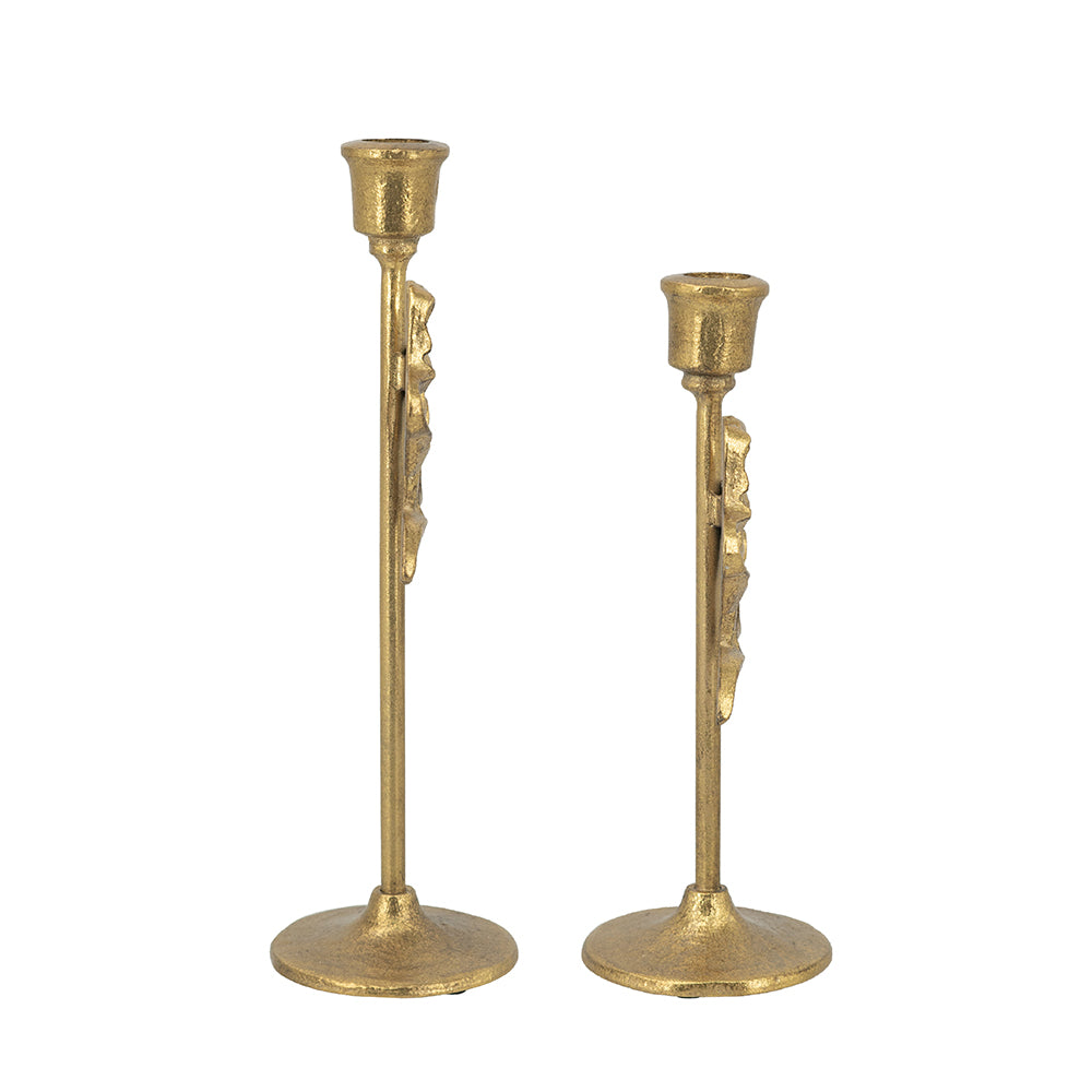 Gold Bow Taper Candle Holder
