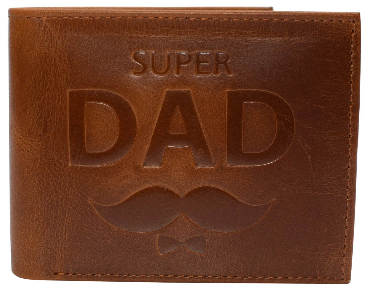 Super Dad Brown Leather Bifold Wallet