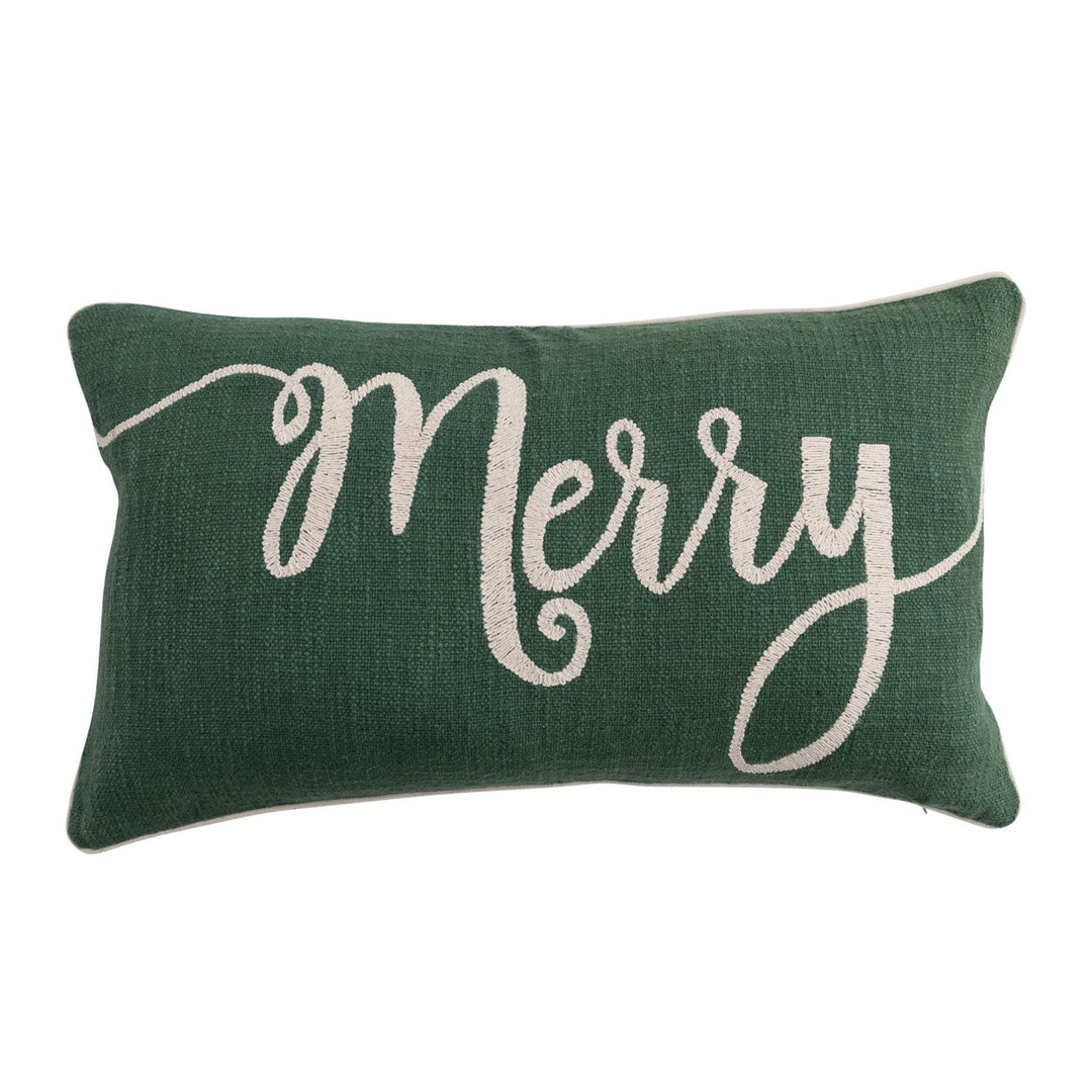 Deep Green Merry Lumbar Pillow