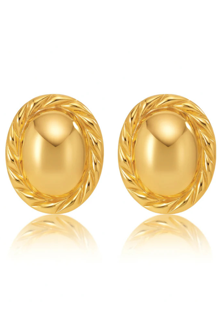 Ellie Vail Diana Twisted Oval Button Earring