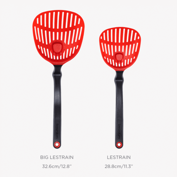 Red Lestrain Dripless Sit Up Strainer