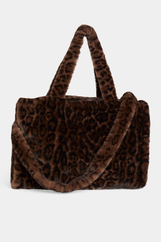 Brooke Faux Fur Leopard Tote