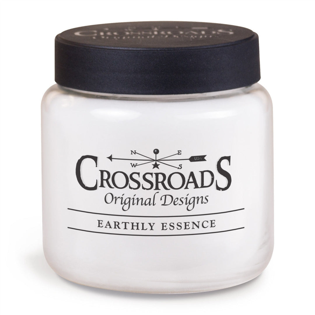 Jar of Crossroads Original Designs candle on a white background