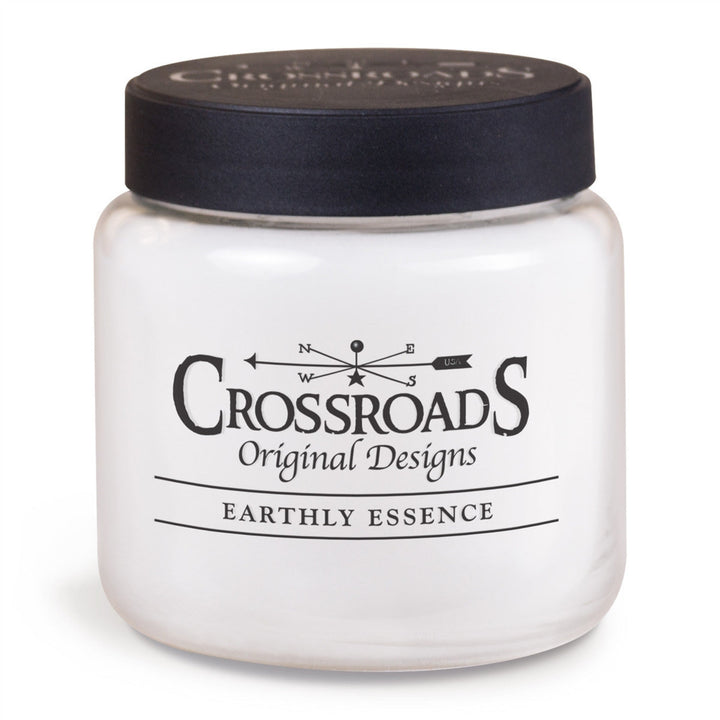 Jar of Crossroads Original Designs candle on a white background