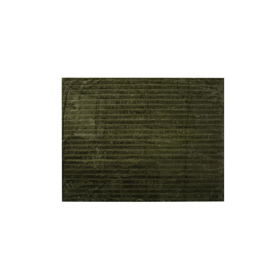 Evergreen Velvet Luxe Ribbed Throw