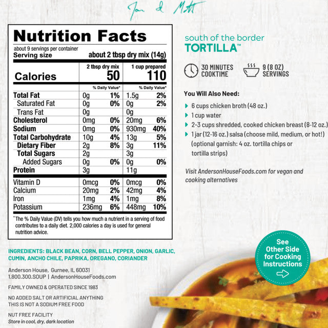 South of Border Tortilla Soup Mix