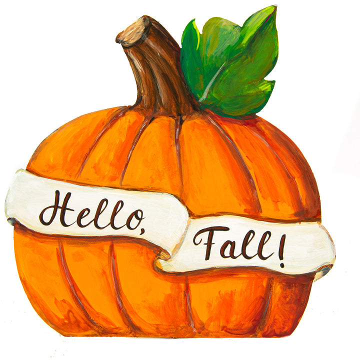 Hello Fall Pumpkin Sign