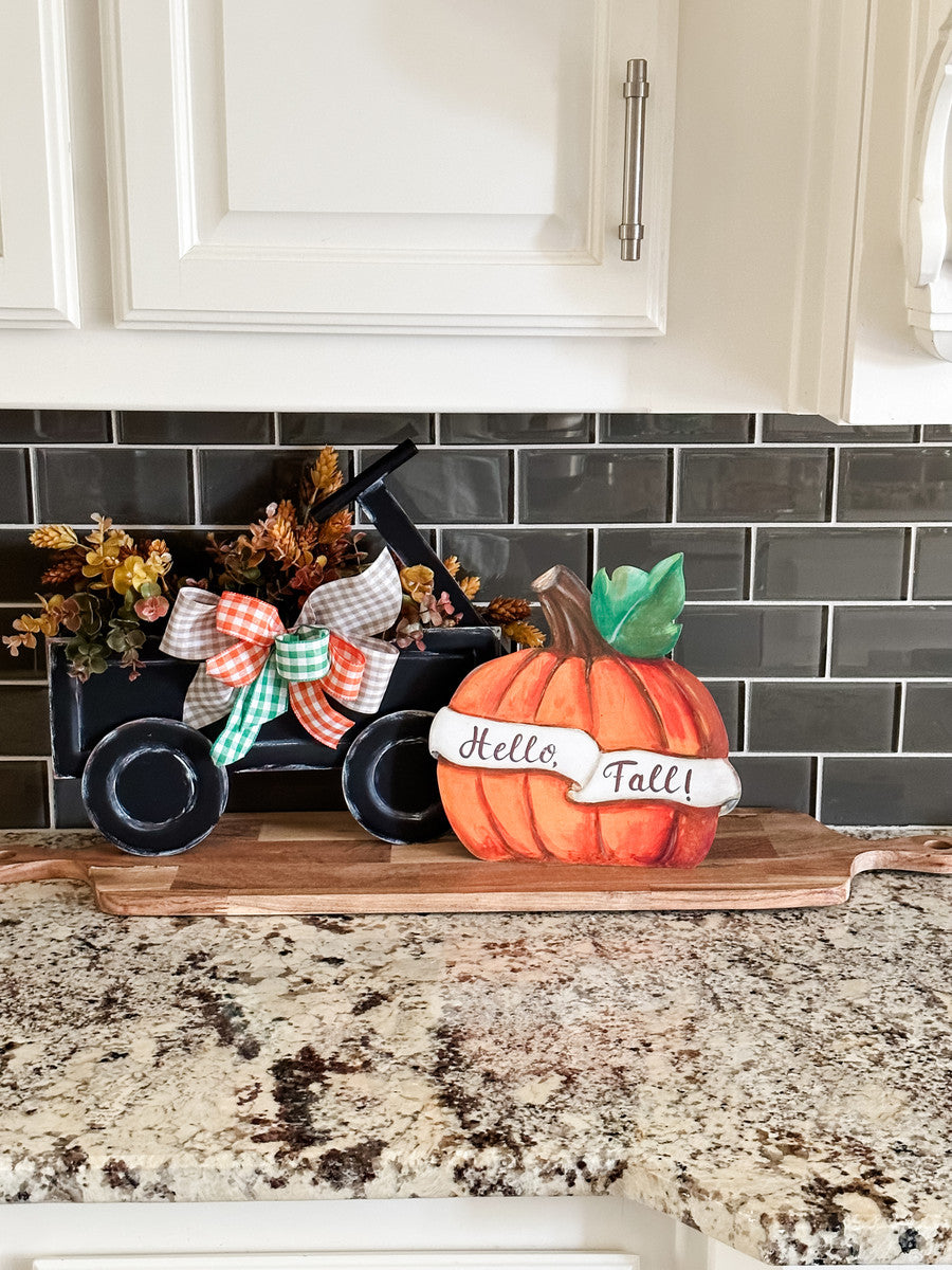 Hello Fall Pumpkin Sign