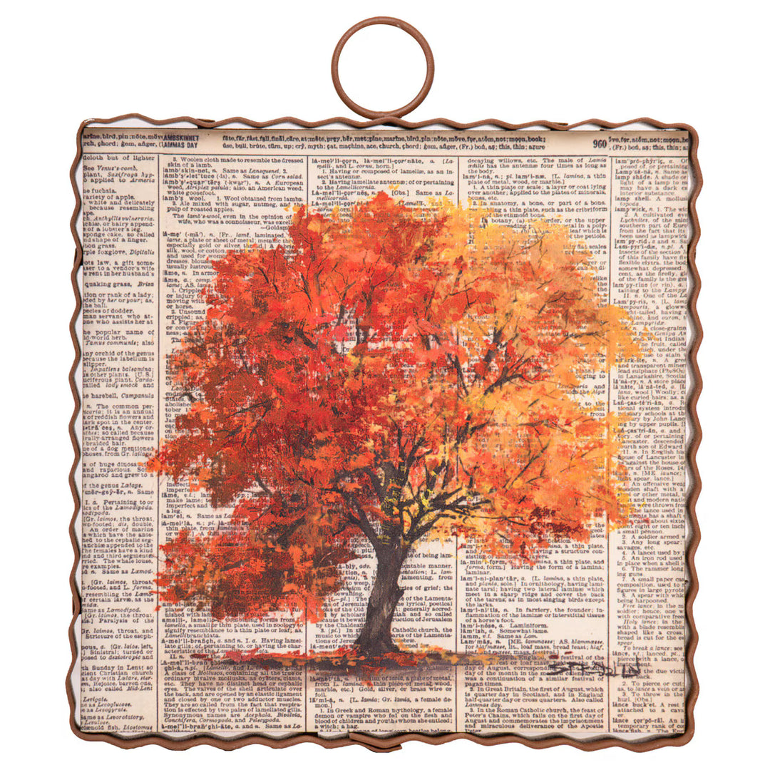 Scalloped Mini Autumn Art Plaque