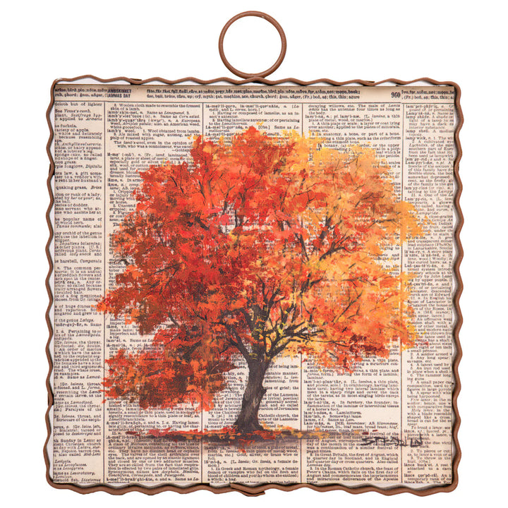 Scalloped Mini Autumn Art Plaque