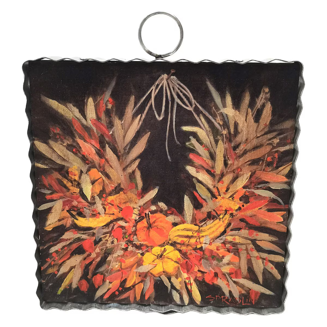 Scalloped Mini Autumn Art Plaque