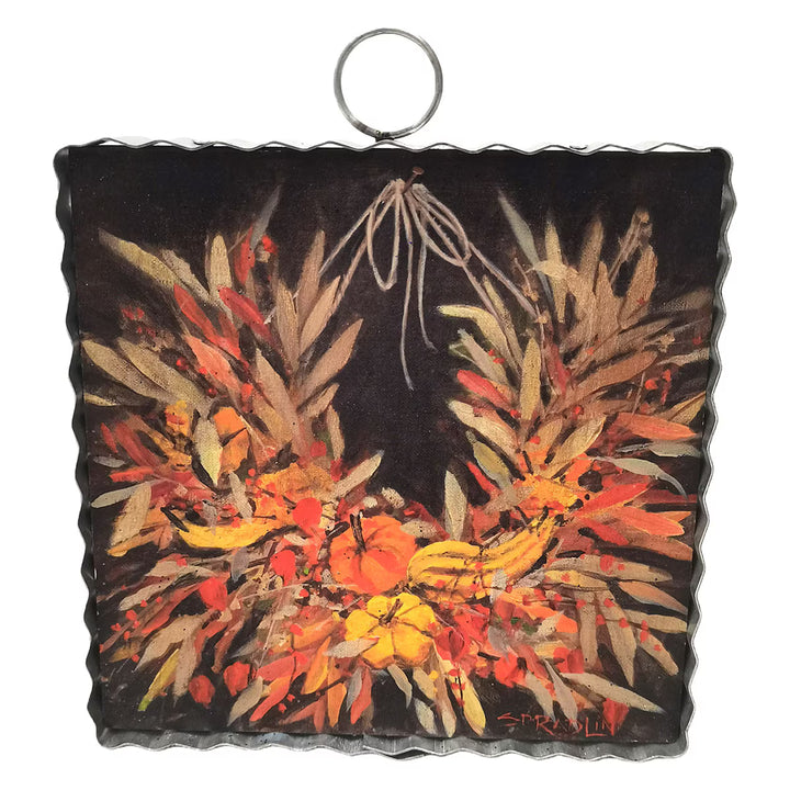 Scalloped Mini Autumn Art Plaque