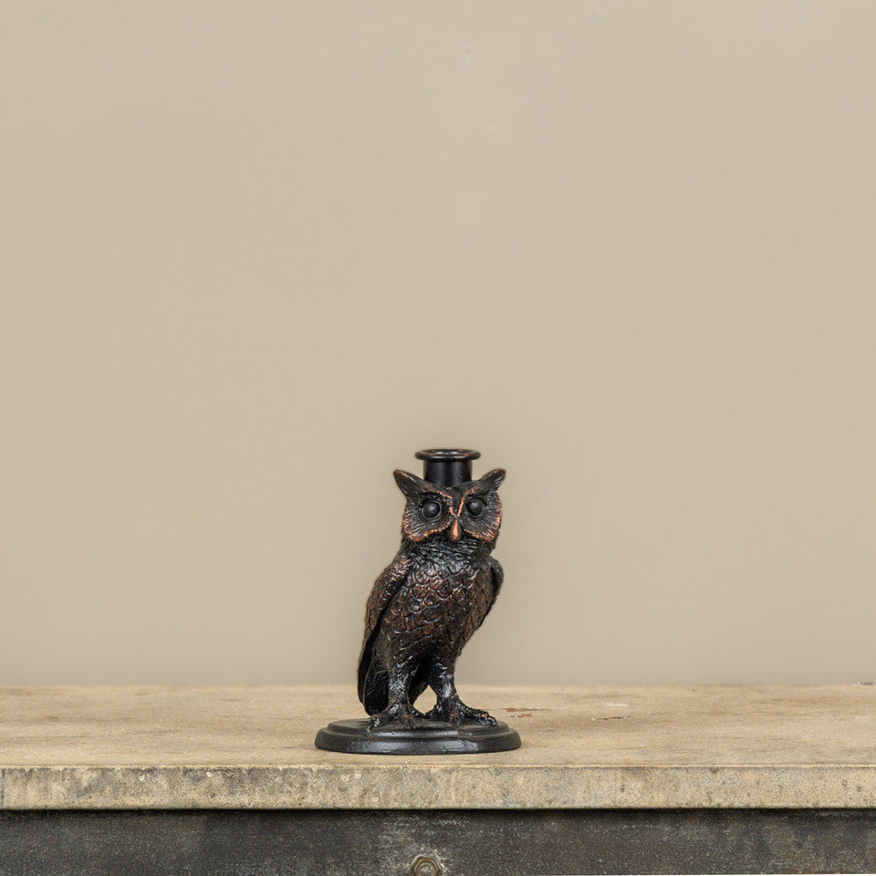 Black Owl Taper Holder