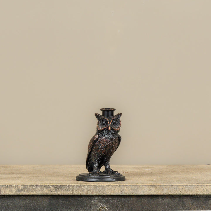 Black Owl Taper Holder