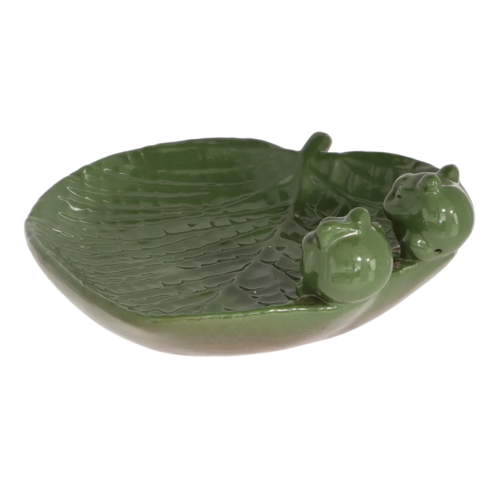 Frog Hangout Leaf Bird Bath