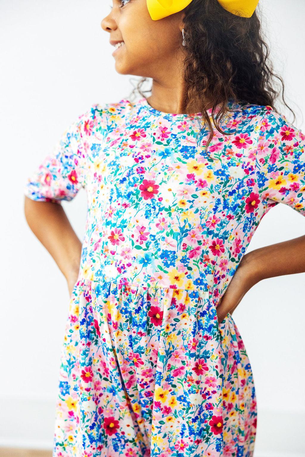 Fluttering Flowers Girl's Wide Leg Jumpsuit