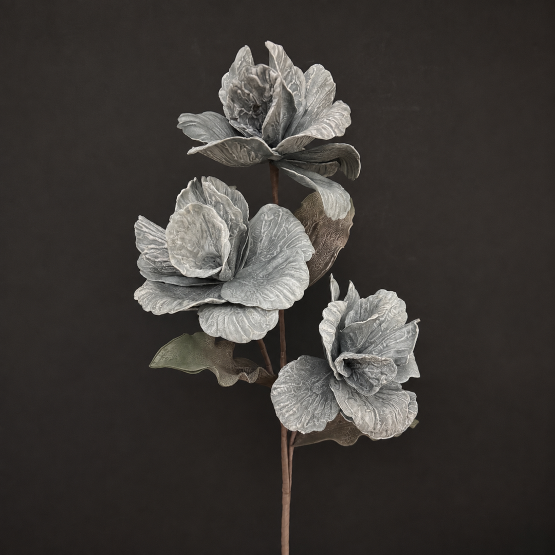Frosted Teal Foam Flower Stem