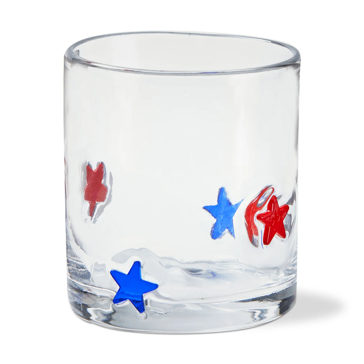 Red & Blue Star Hand Blown Glass