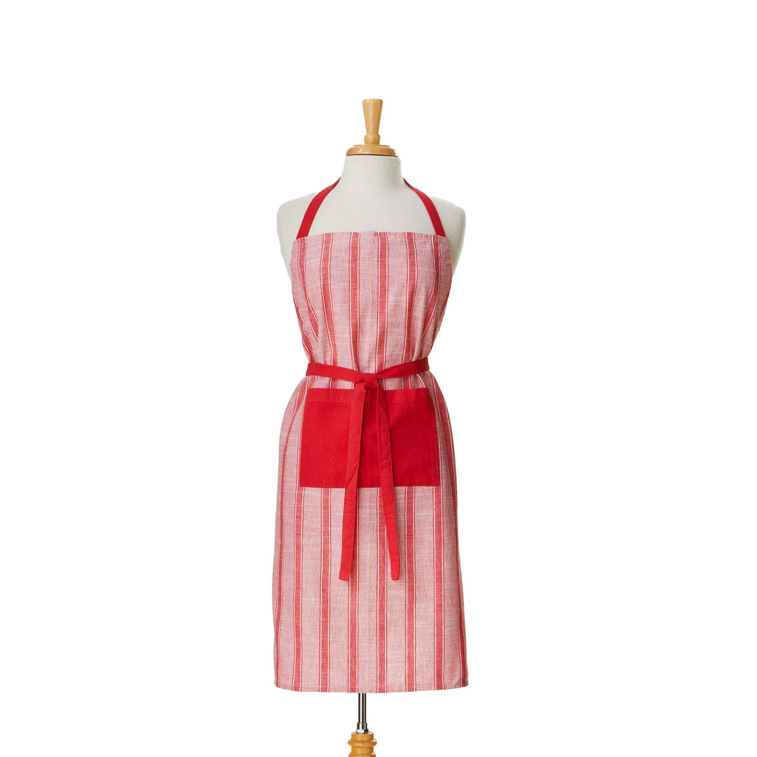 Red & White Striped Cotton Apron