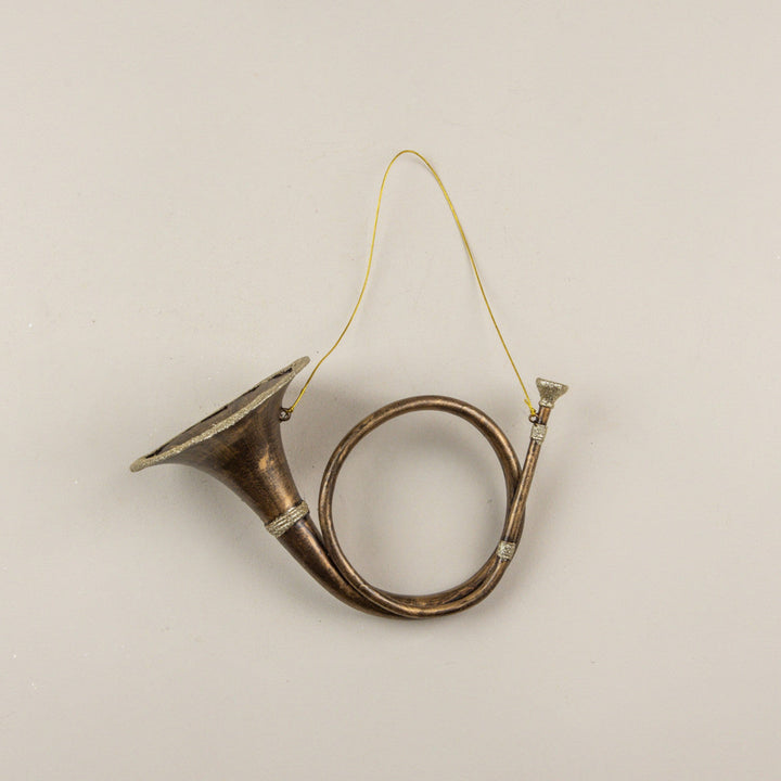 Gold French Horn Ornament