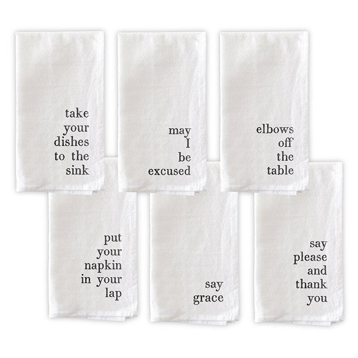 Table Manners Cotton Napkin