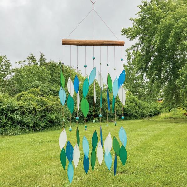 Sea Glass Leaf Beaded Wind Chime