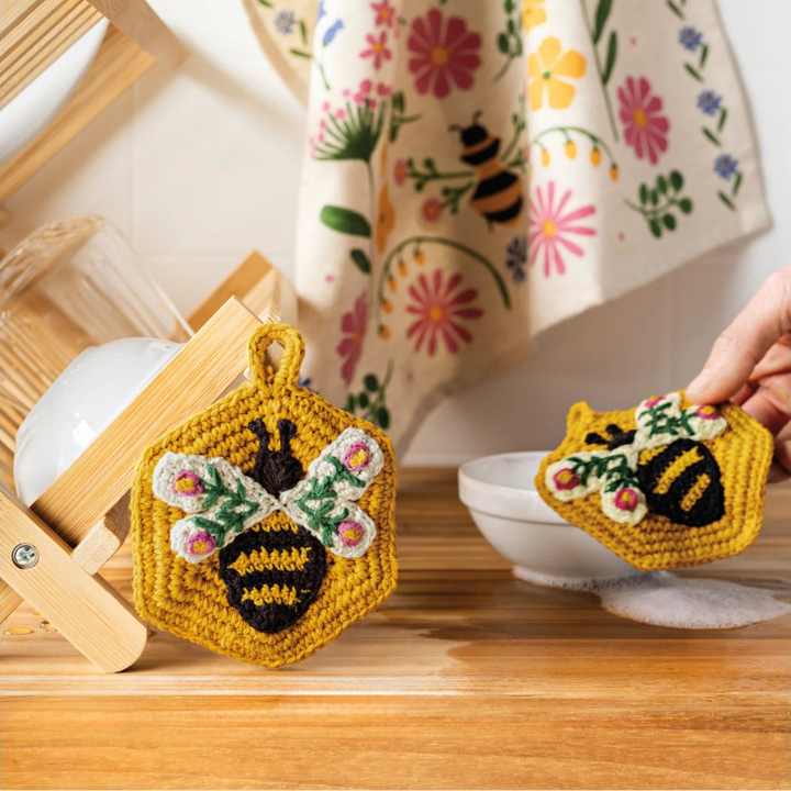 Garden Bee Crochet Sponges Set