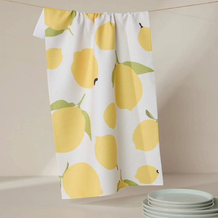 Geometry Sunny Lemons Tea Towel
