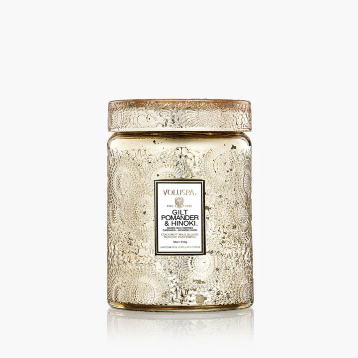 Voluspa Gilt Pomander & Hinoki Candle