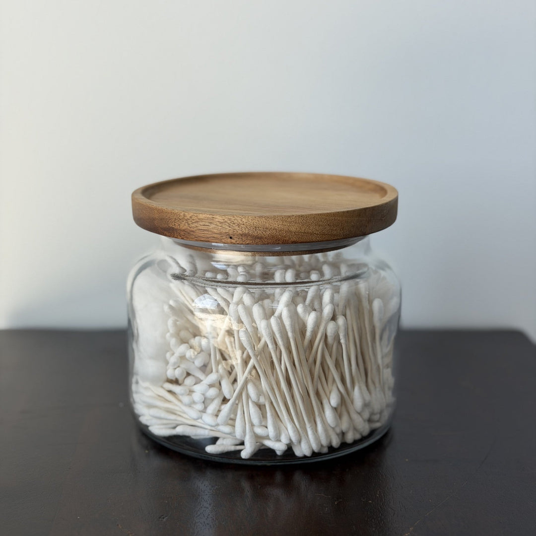 Glass Canister & Wooden Lid