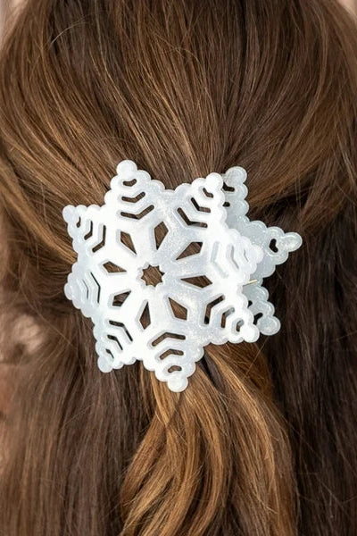 Teleties Glitter Snowflake Flat Hair Clip