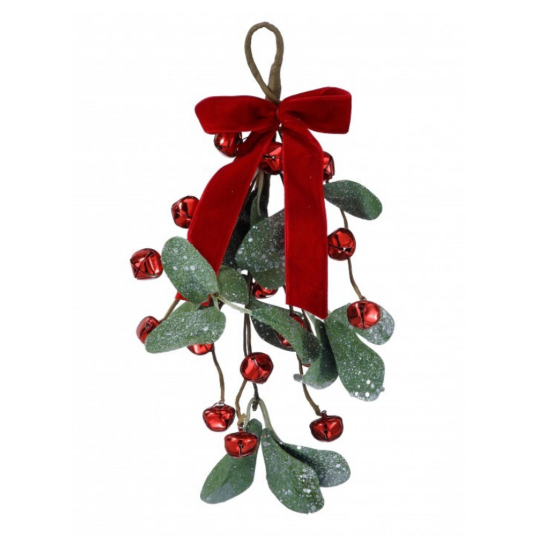 Glittered Mistletoe Bell Drop