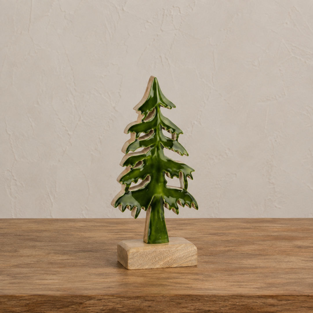 Glossy Wooden Evergreen Tree