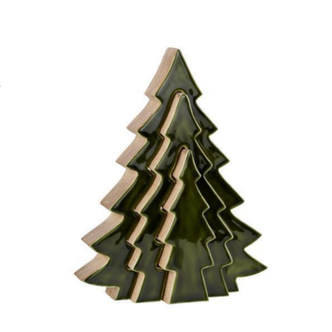 Glossy Wooden Triple Cutout Tree