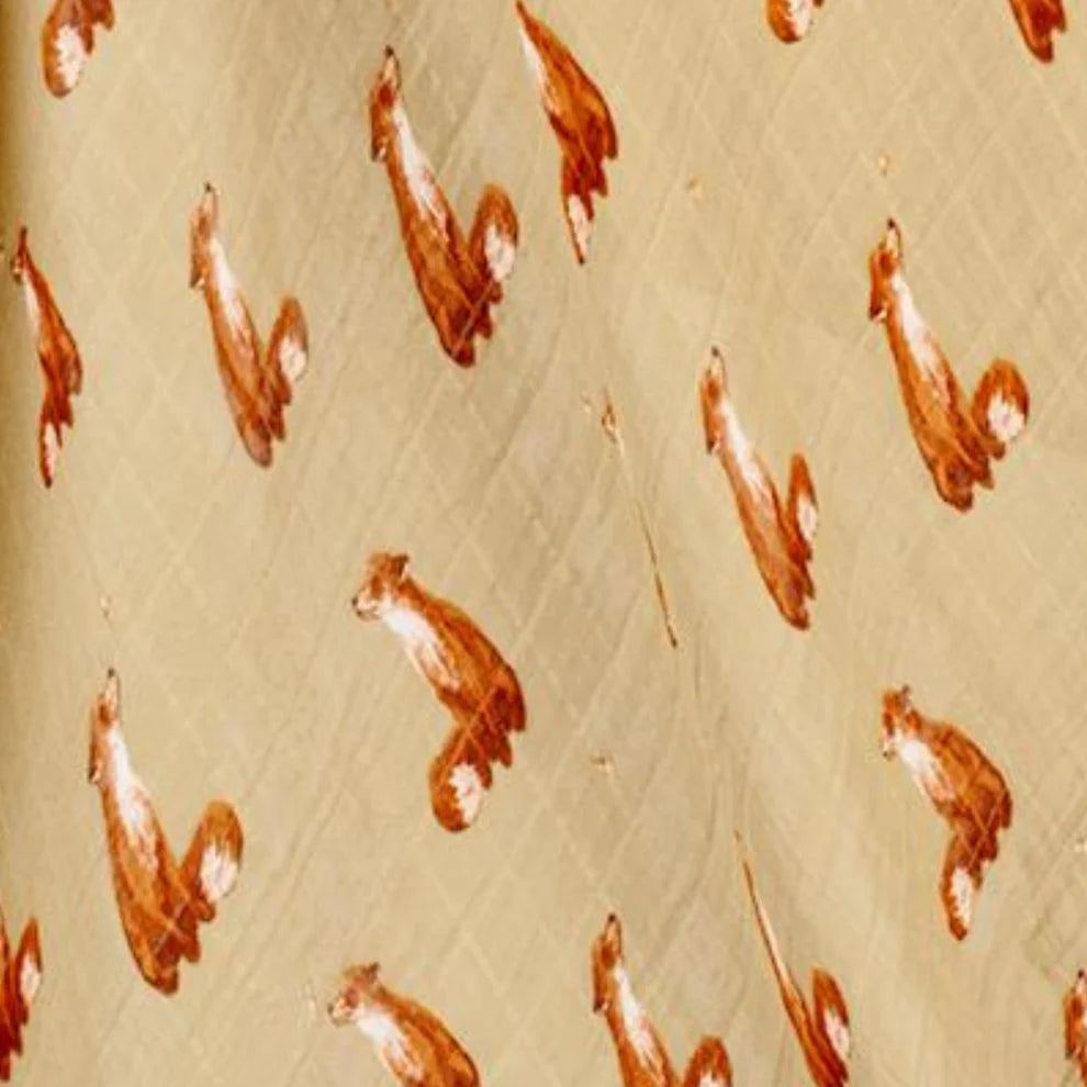 Gold Fox Organic Cotton Muslin Swaddle Blanket