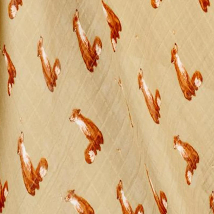 Gold Fox Organic Cotton Muslin Swaddle Blanket